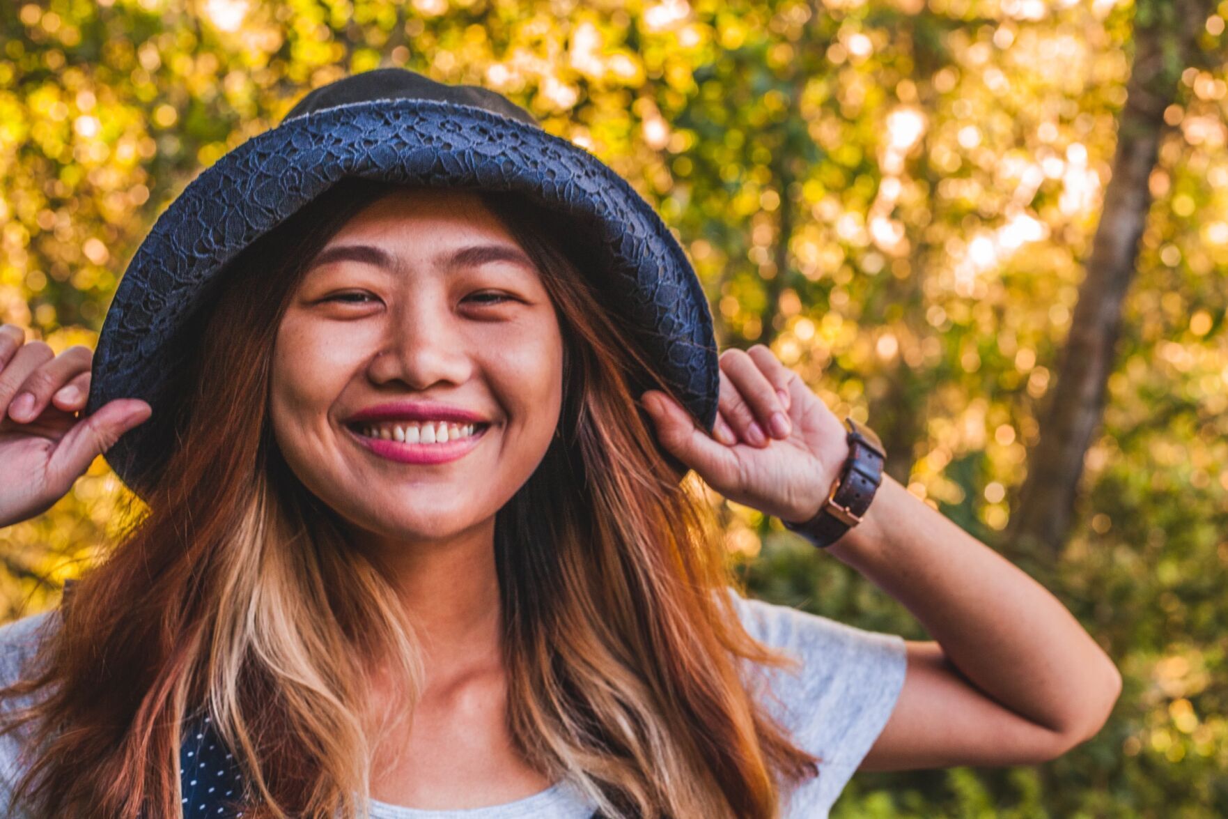 Woman smiling